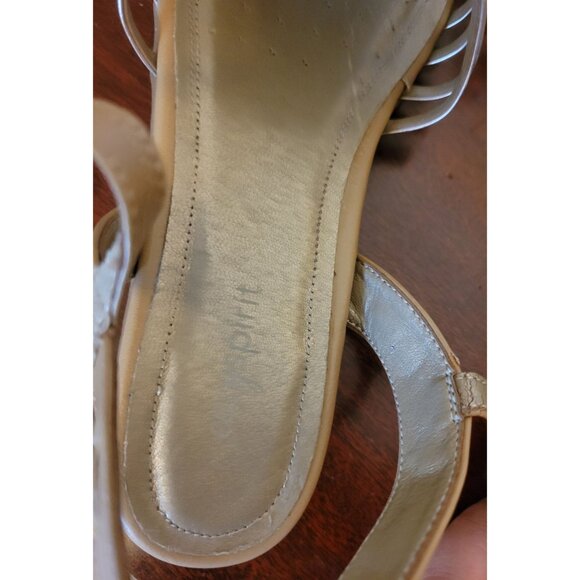 Easy Spirit Sz 6 Ladies Gold Tan Strappy Sandals - Picture 4 of 7